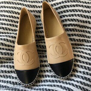 Like New Chanel Espadrilles Camel/Black Size 39